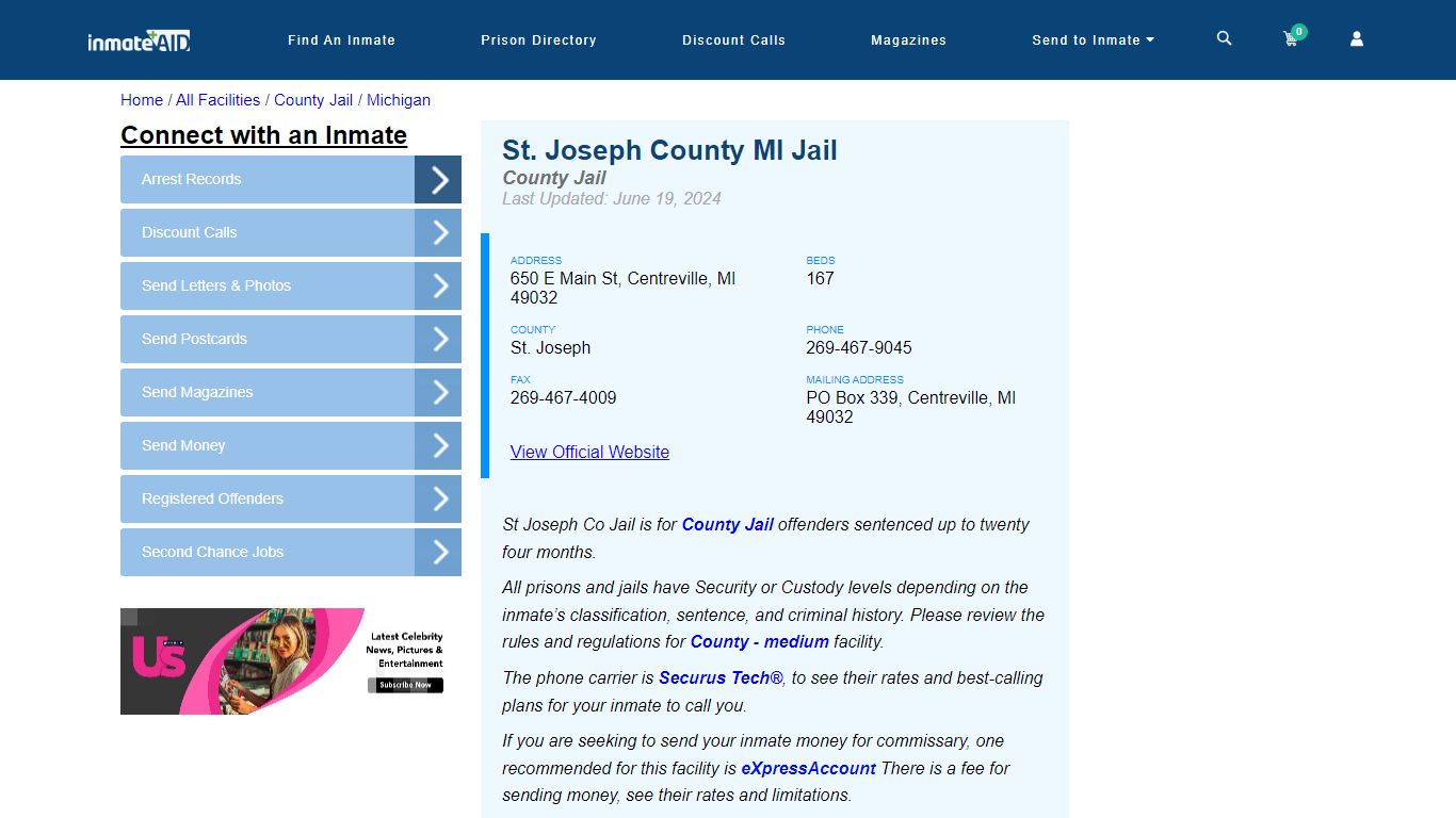 St. Joseph County MI Jail - Inmate Locator